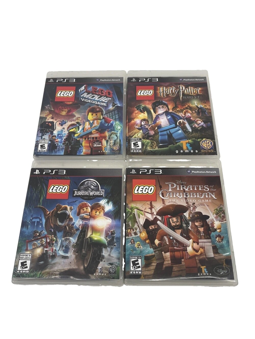 Lego PS3 Game Lot 4 Movie Jurassic World Harry Potter Pirates Caribbean Tested